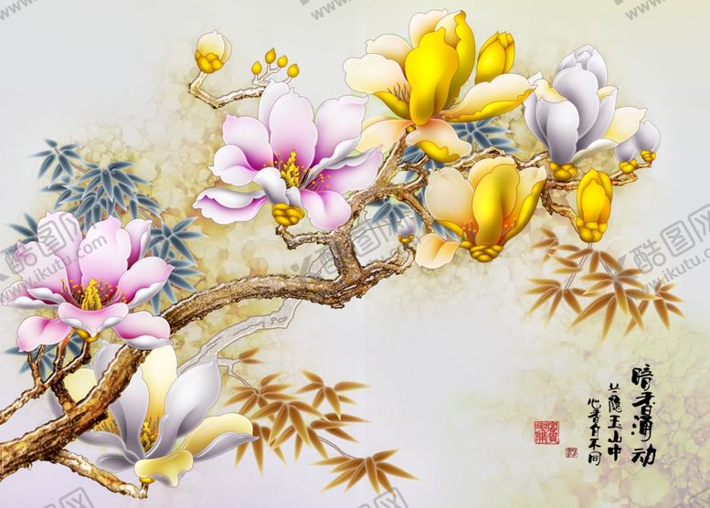 编号：72506810200657214399【酷图网】源文件下载-3D花背景墙