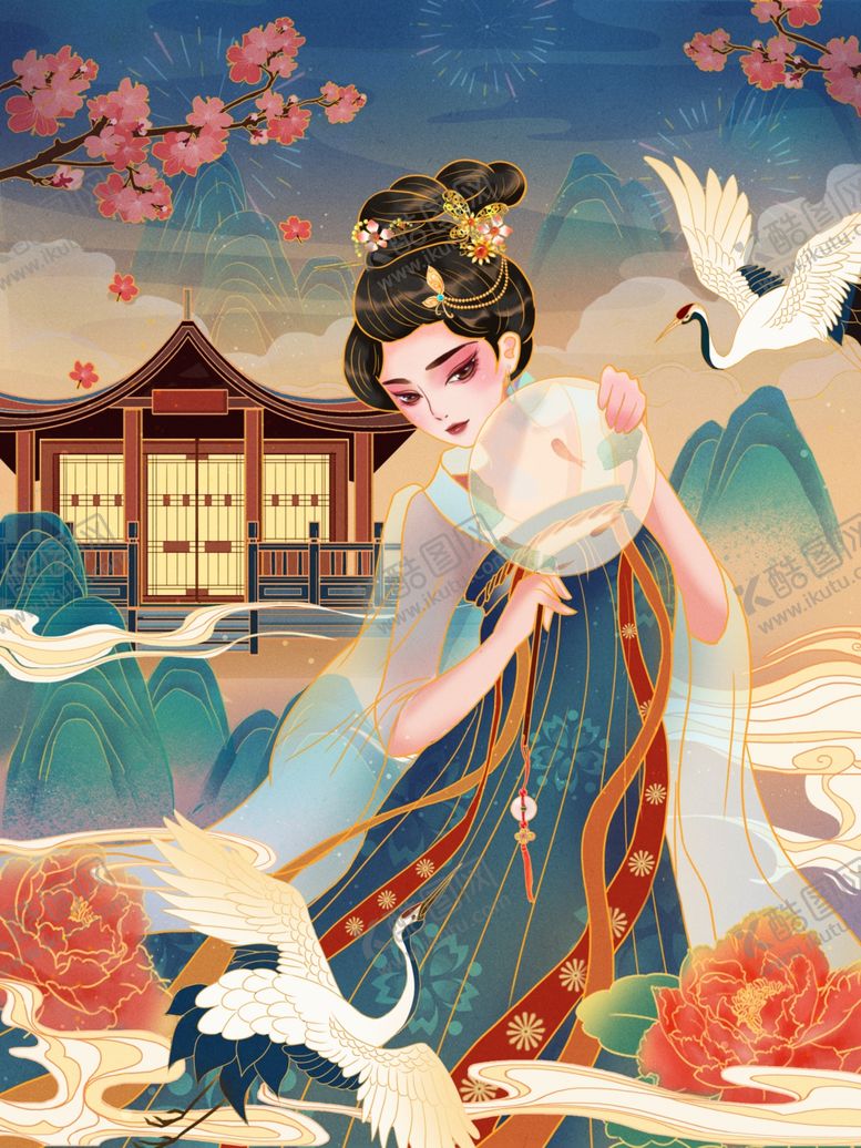 编号：51739005060755247333【酷图网】源文件下载-手绘古风美女