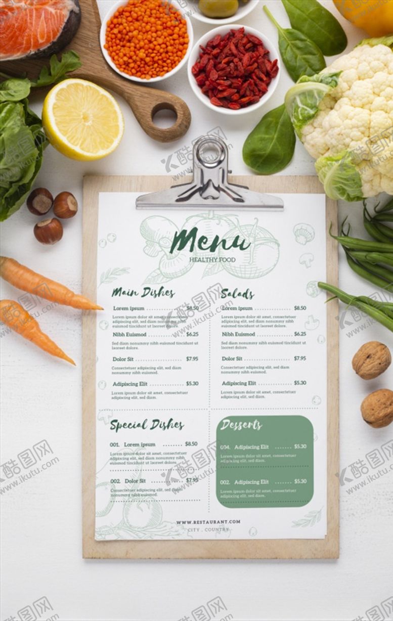 编号：56465710301651056171【酷图网】源文件下载-餐厅菜单样机模板