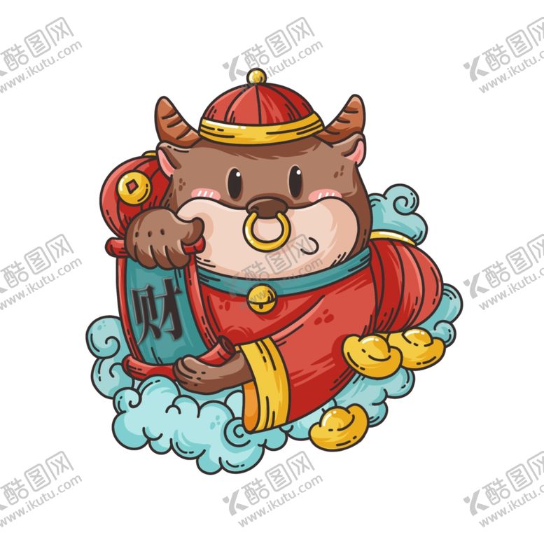 编号：27042309232152363465【酷图网】源文件下载-春节动漫牛形象