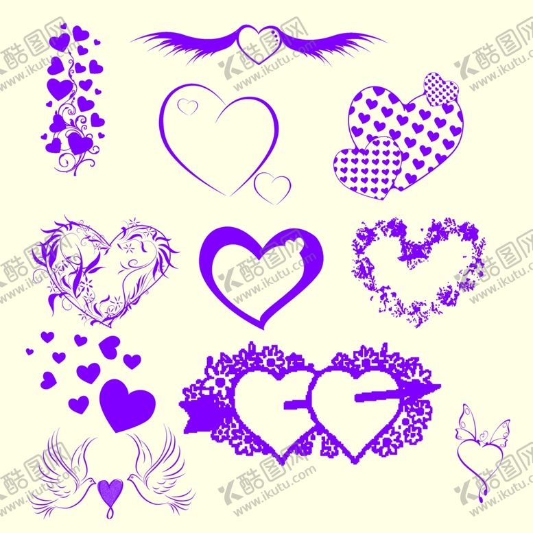 编号：67011409201023037120【酷图网】源文件下载-爱心笔刷图案图片