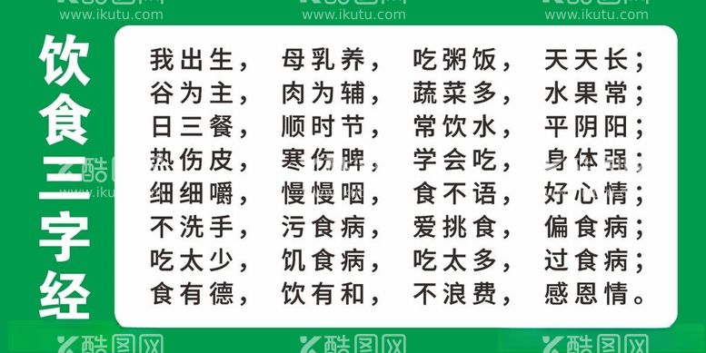 编号：24376911300712159976【酷图网】源文件下载-饮食三字经