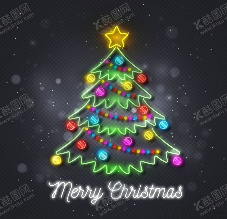 编号：81330809170321396447【酷图网】源文件下载-美丽圣诞树霓虹灯