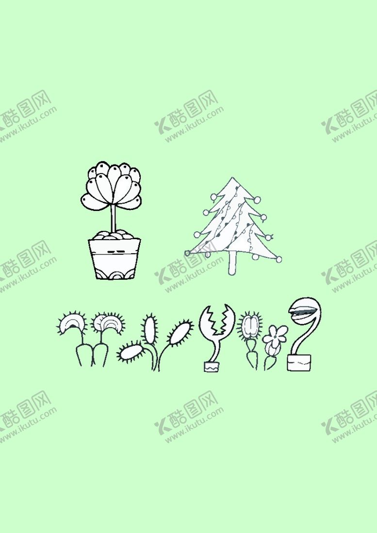 编号：14523201260529589740【酷图网】源文件下载-简笔画植物