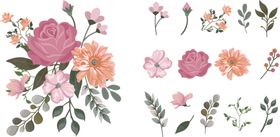 插画花