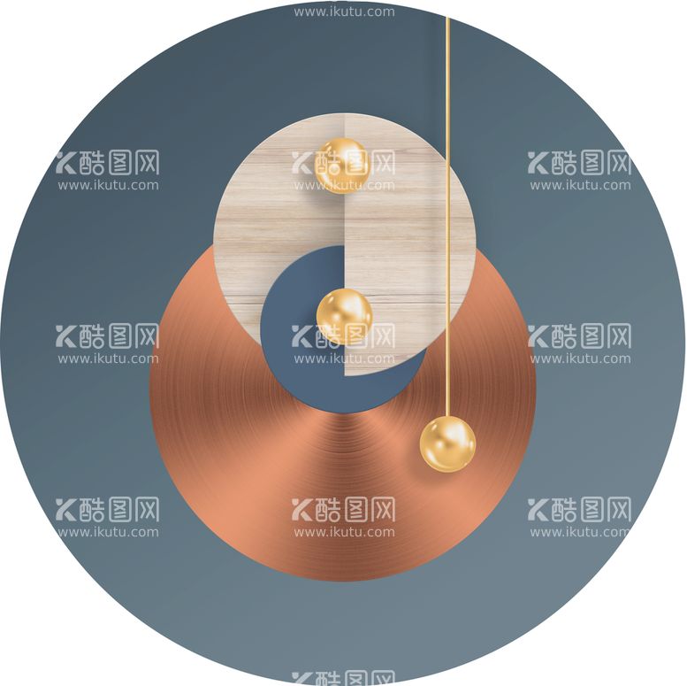 编号：64871310080507154028【酷图网】源文件下载-抽象几何立体图形圆形装饰画