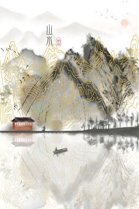 中国风山