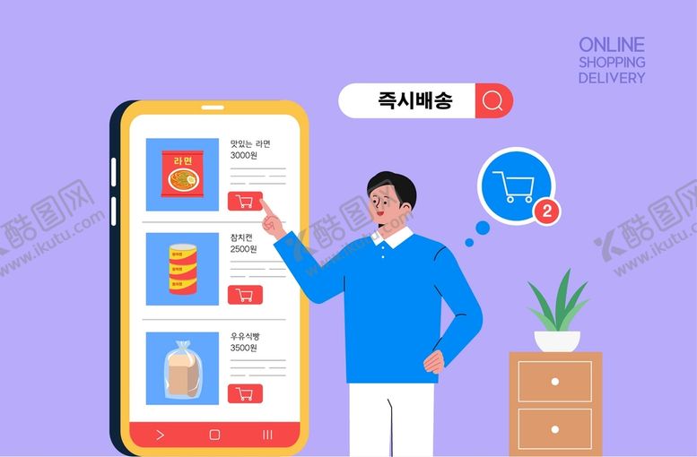 编号：58609709211940518354【酷图网】源文件下载-网络购物插画