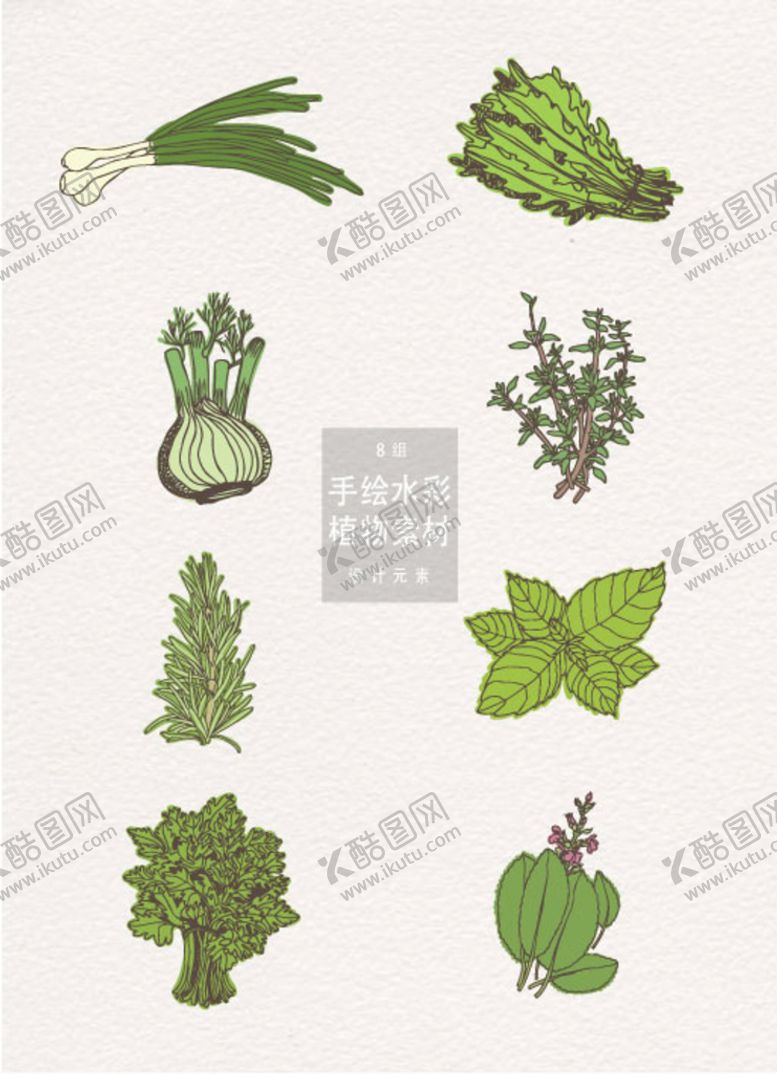 编号：13247909211518015689【酷图网】源文件下载-手绘水彩植物