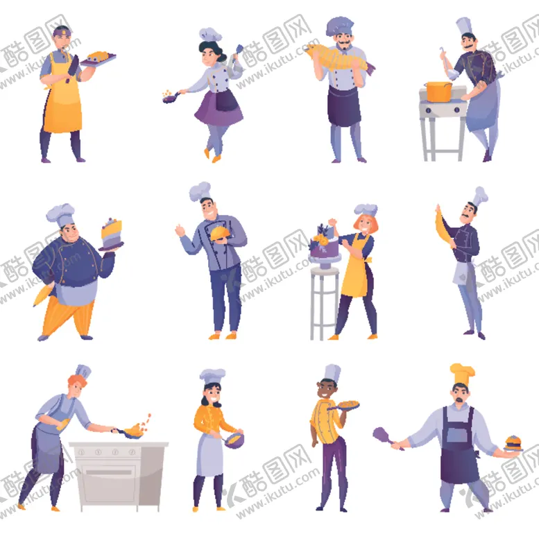 编号：23246809160929292127【酷图网】源文件下载-厨师插画设计