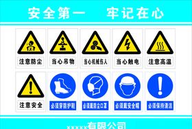 安全第一牢记于心标识牌