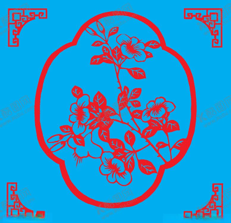 编号：69482110211326146582【酷图网】源文件下载-花卉剪纸