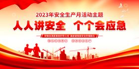 编号：69570109151751109012【酷图网】源文件下载-2023年安全生产月个个会应急展板