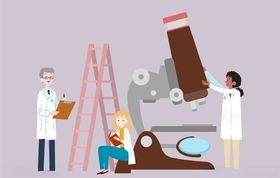 矢量卡通科学实验人物