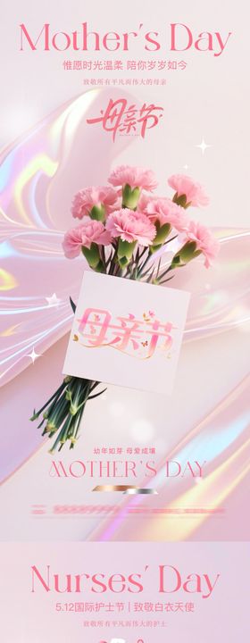 母亲节粉色康乃馨花朵