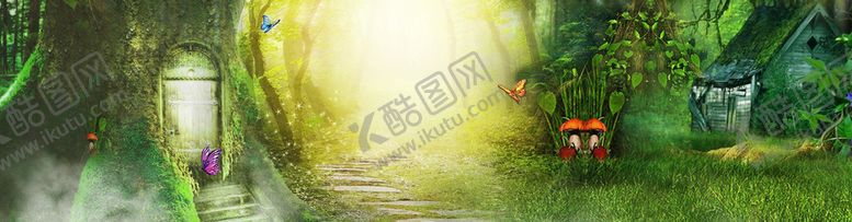 编号：26492710171252284373【酷图网】源文件下载-童话森林 梦幻森林背景