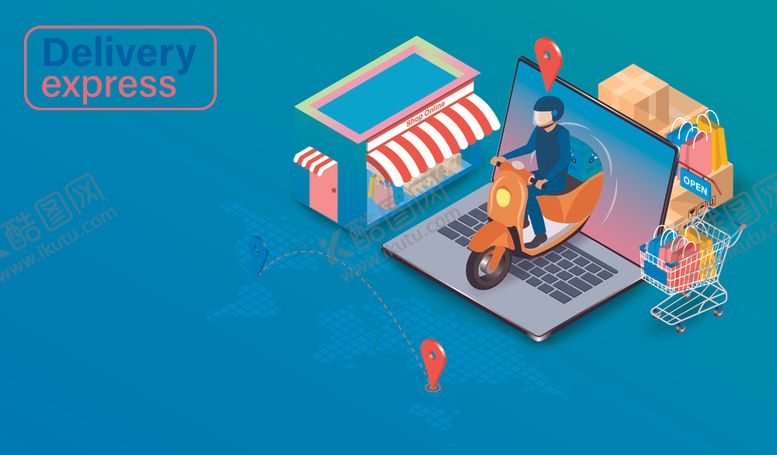 编号：11631010012045355096【酷图网】源文件下载-在线购物快递