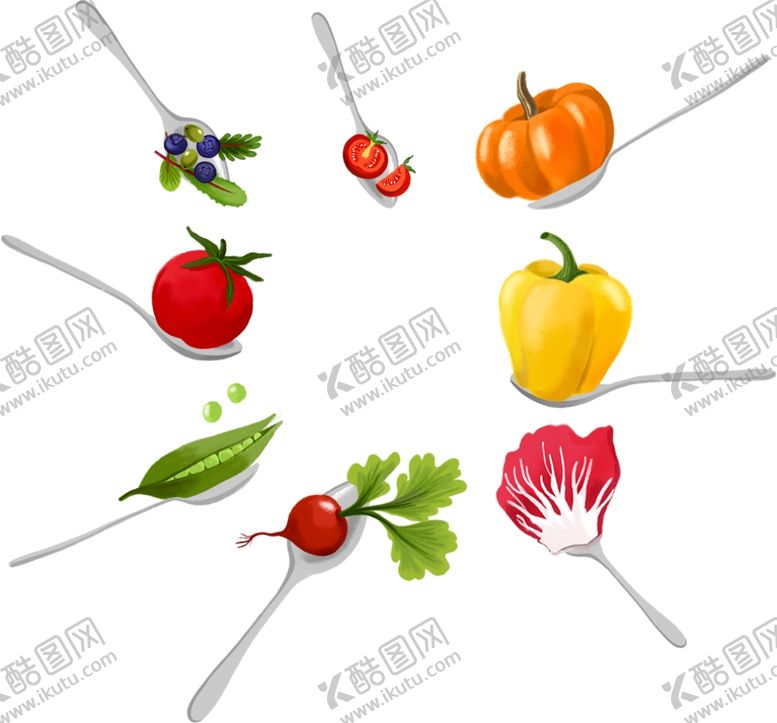 编号：45431103291849307077【酷图网】源文件下载-手绘蔬菜辣椒南瓜