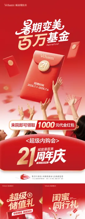 医美周年庆系列政策海报