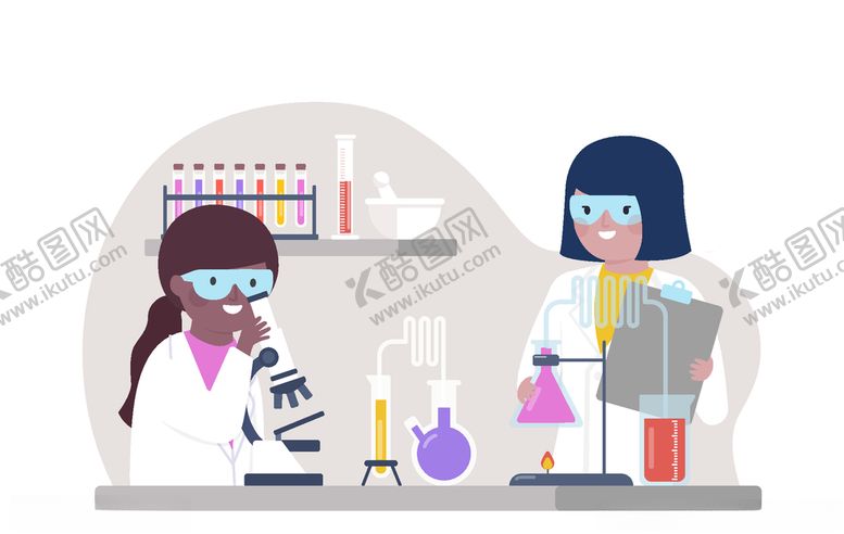 编号：97976210172004332248【酷图网】源文件下载-矢量卡通科学实验人物