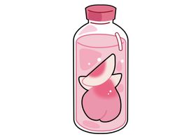 粉色水果瓶子