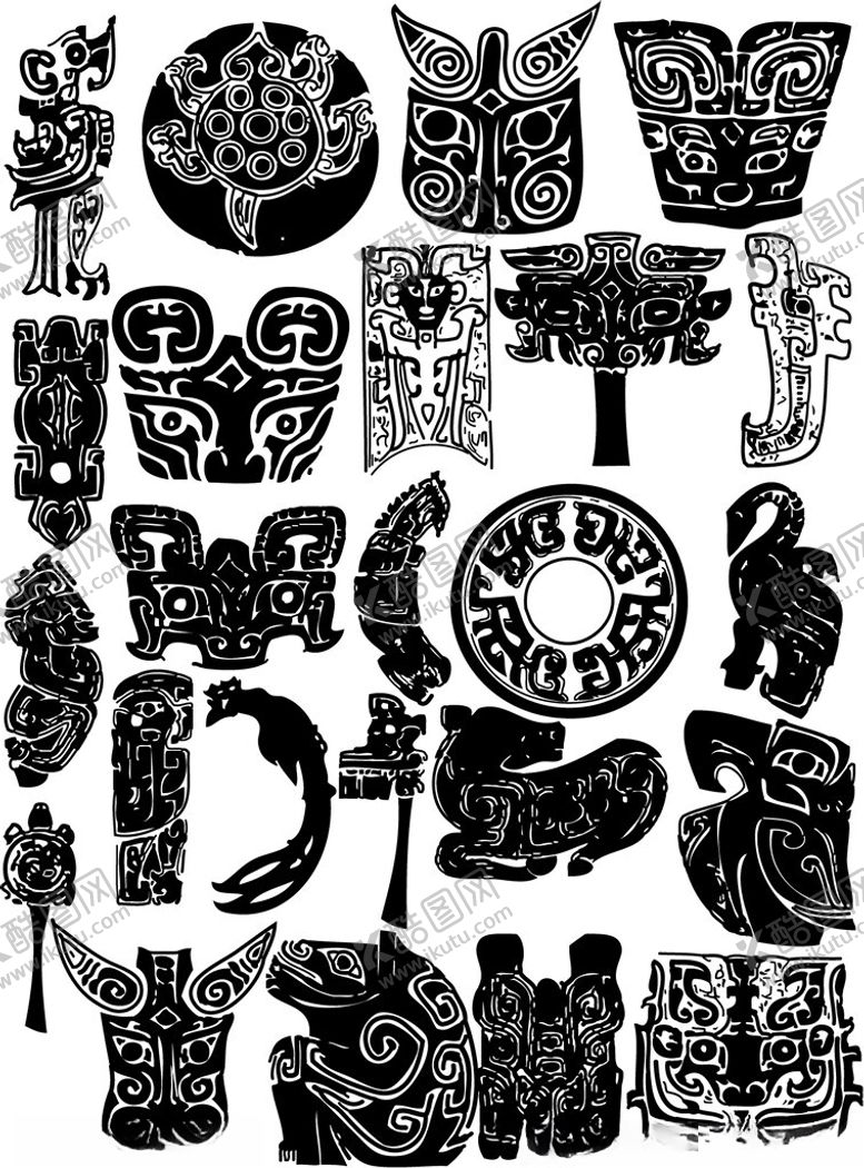 编号：37223511210147434483【酷图网】源文件下载-复古风格装饰图案集合