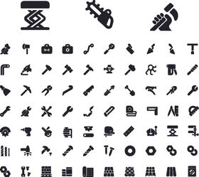 维修加工工具黑白线条小图标
