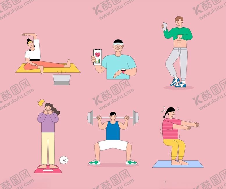 编号：38358302141830274828【酷图网】源文件下载-扁平人物插画