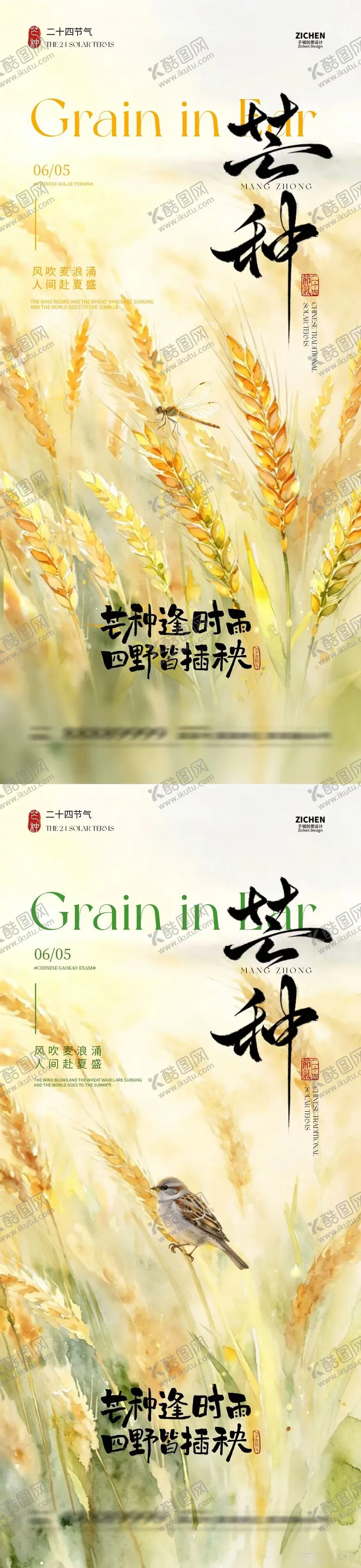 编号：74047105250027431343【酷图网】源文件下载-芒种节气简约意境插画海报