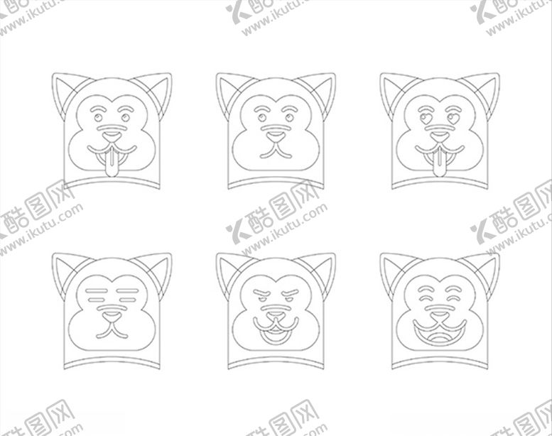 编号：46630410080008144550【酷图网】源文件下载-狗动物家禽表情大全动作大全