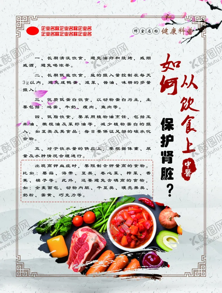 编号：86420401172037364429【酷图网】源文件下载-肾病科普如何从饮食上保护肾脏