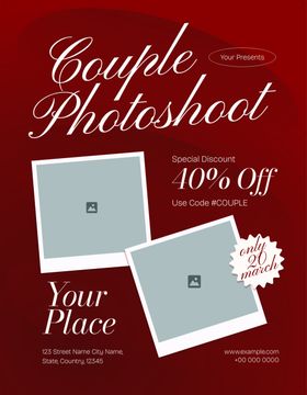 情侣摄影优惠活动海报