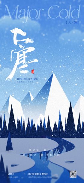 大寒大雪插画海报