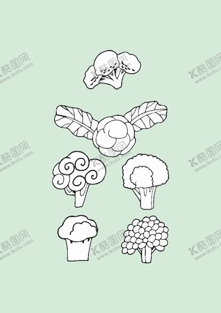 编号：72752301131833119603【酷图网】源文件下载-简笔画西兰花