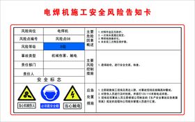 编号：42734410161613286573【酷图网】源文件下载-电焊机施工安全风险告知卡