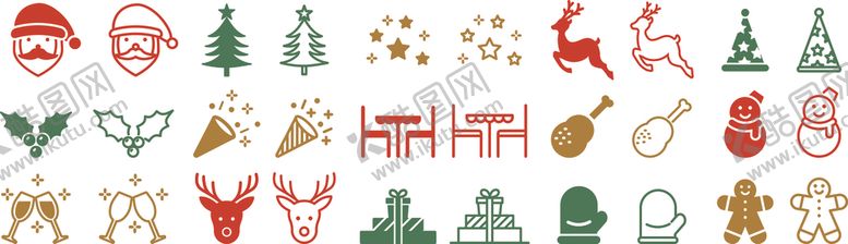 编号：90709910311732251935【酷图网】源文件下载-圣诞元素图标