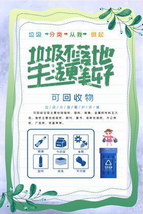 垃圾分类保护环境清理海报
