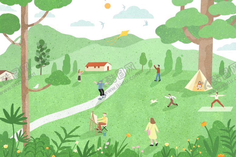 编号：46352607021528157815【酷图网】源文件下载-户外欢乐野餐场景