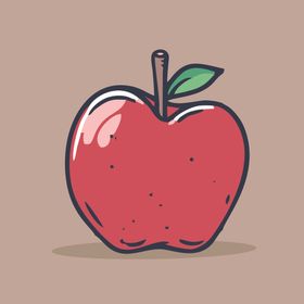卡通苹果 手绘水果 设计 矢量