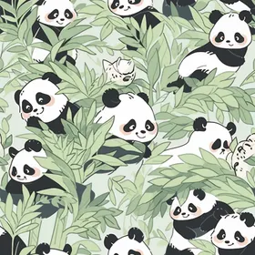 数码印花手绘女装童装熊猫