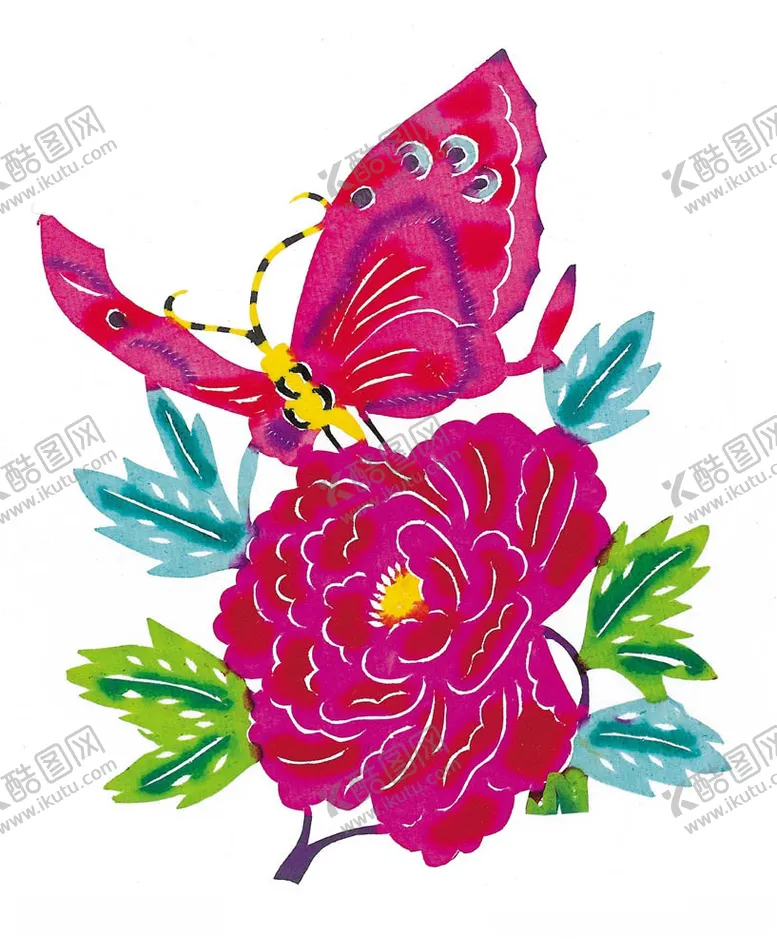 编号：90893406182204515948【酷图网】源文件下载-蝴蝶剪纸
