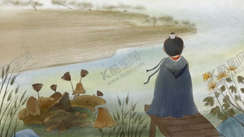 编号：17198010270713322193【酷图网】源文件下载-秋季菊花人物复古背景海报素材