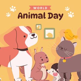 卡通动物刺猬猫狗手绘