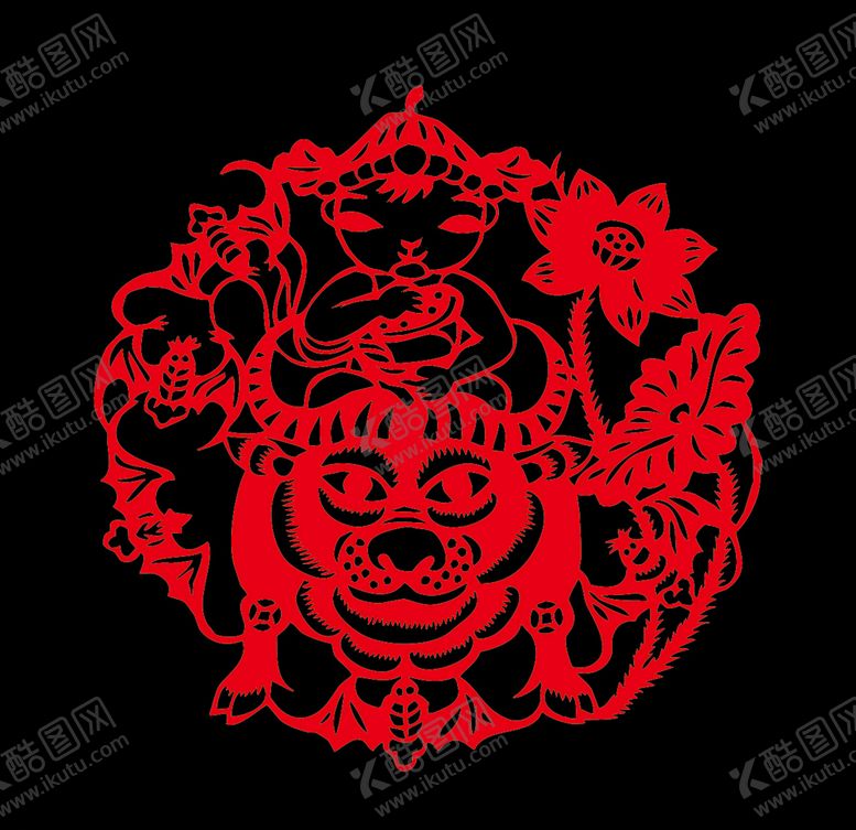 编号：10348809122336099072【酷图网】源文件下载-牛年剪纸图片
