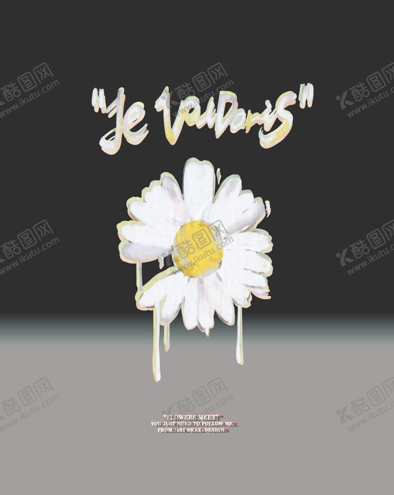 编号：49099206241756367619【酷图网】源文件下载-渐变雏菊菊花字母印花