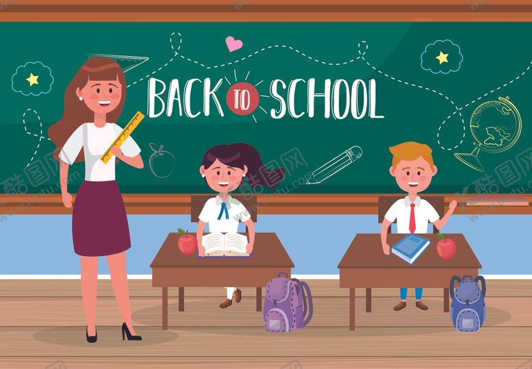 编号：73177009270305307157【酷图网】源文件下载-学生日常生活主题插画