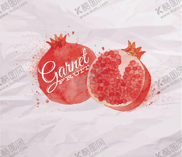 编号：27222709160442223579【酷图网】源文件下载-泼墨水彩水果插画