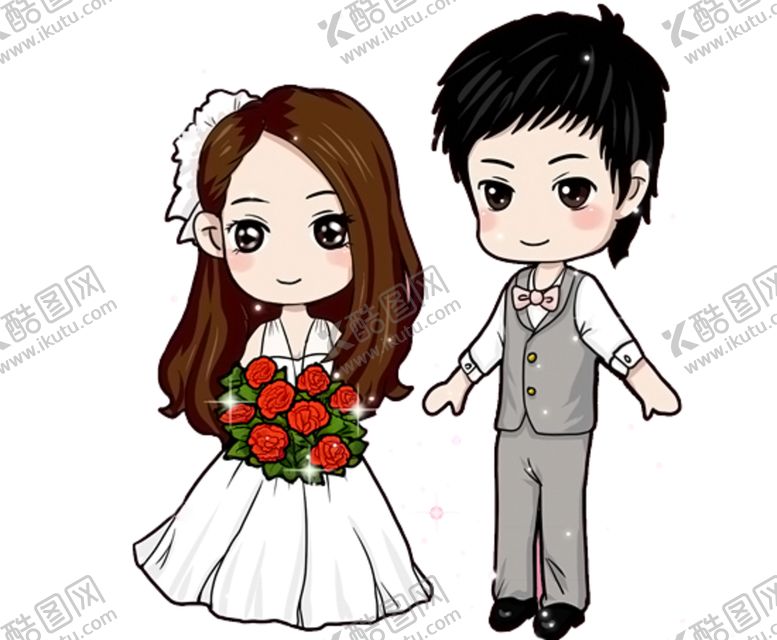 编号：42148709150215406051【酷图网】源文件下载-卡通新郎新娘