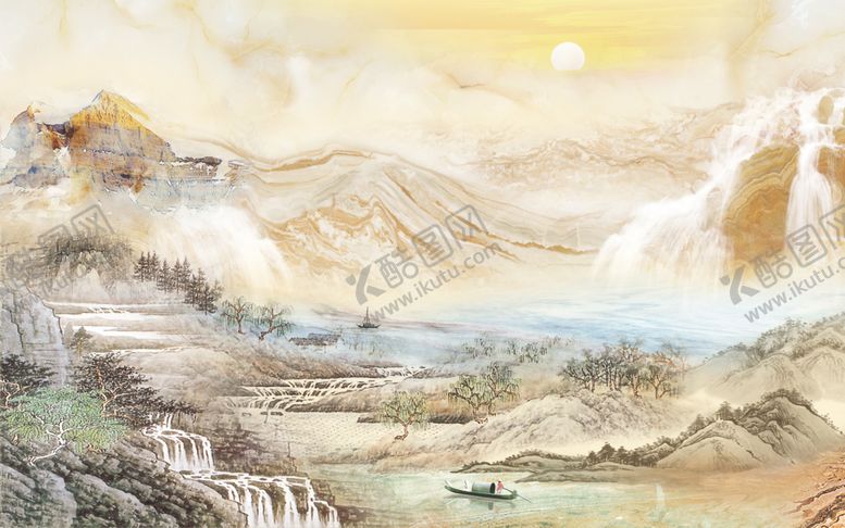 编号：40502009140346236879【酷图网】源文件下载-大理石山水背景