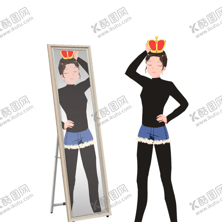 编号：70095701260807302821【酷图网】源文件下载-卡通女孩戴皇冠